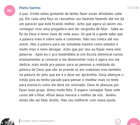 Comentário de Maria Santos
